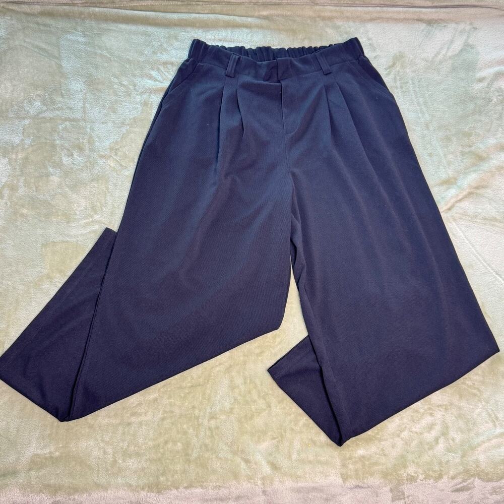 NWT Halara High Rise Wide Leg Pull On Pleated Ponte Work Pants Office
